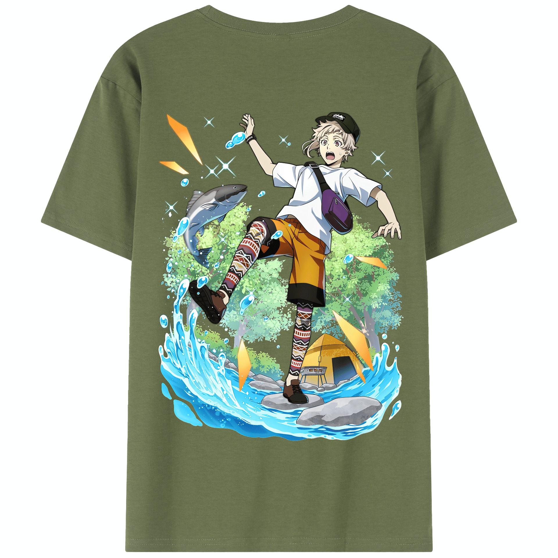 （画像用） 文豪ストレイドッグス Bungo Stray Dogs 綿100％半袖Tシャツ（背面プリント）
